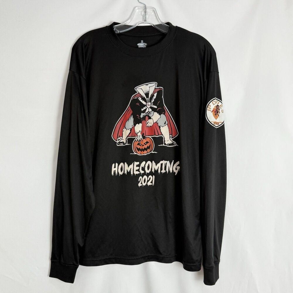 New England Patriots Headless Horseman Football Unisex T-shirt Sz M Long Sleeve